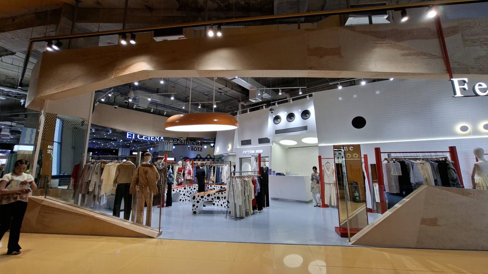 The storefront seen across the mall floor
