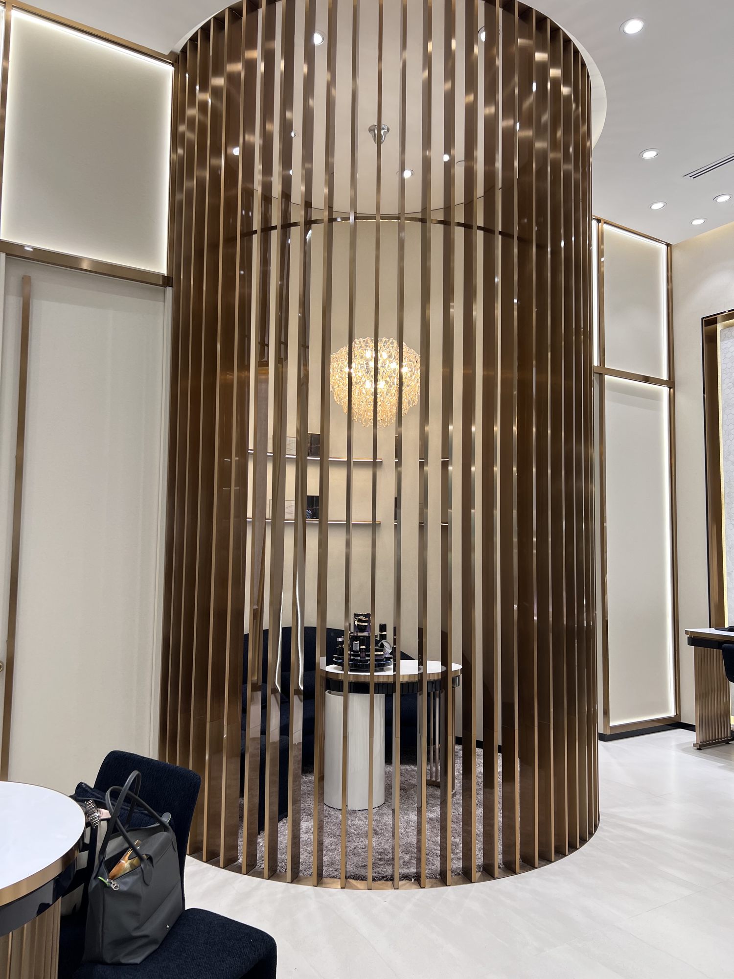 Gold slatted privacy screen
