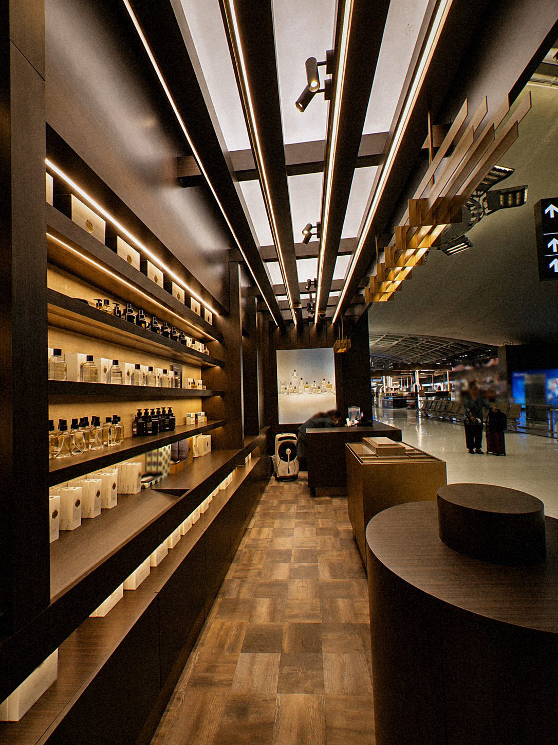 The boutique seen along the concourse