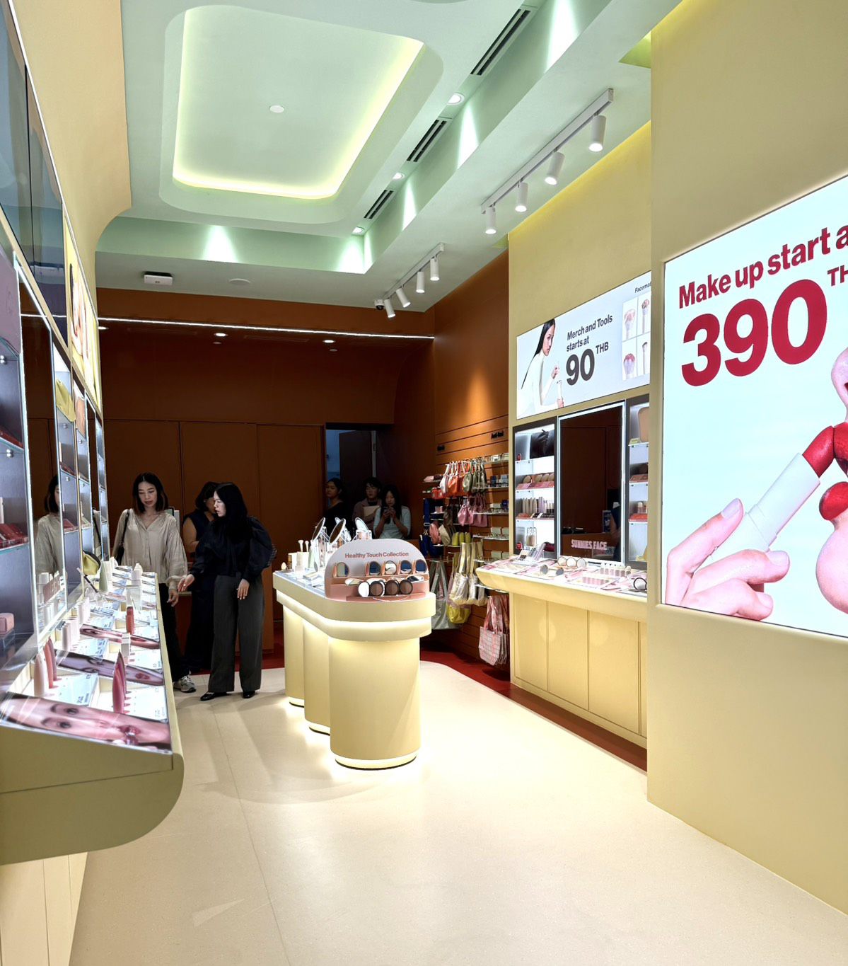 Makeup zone with promo graphics
