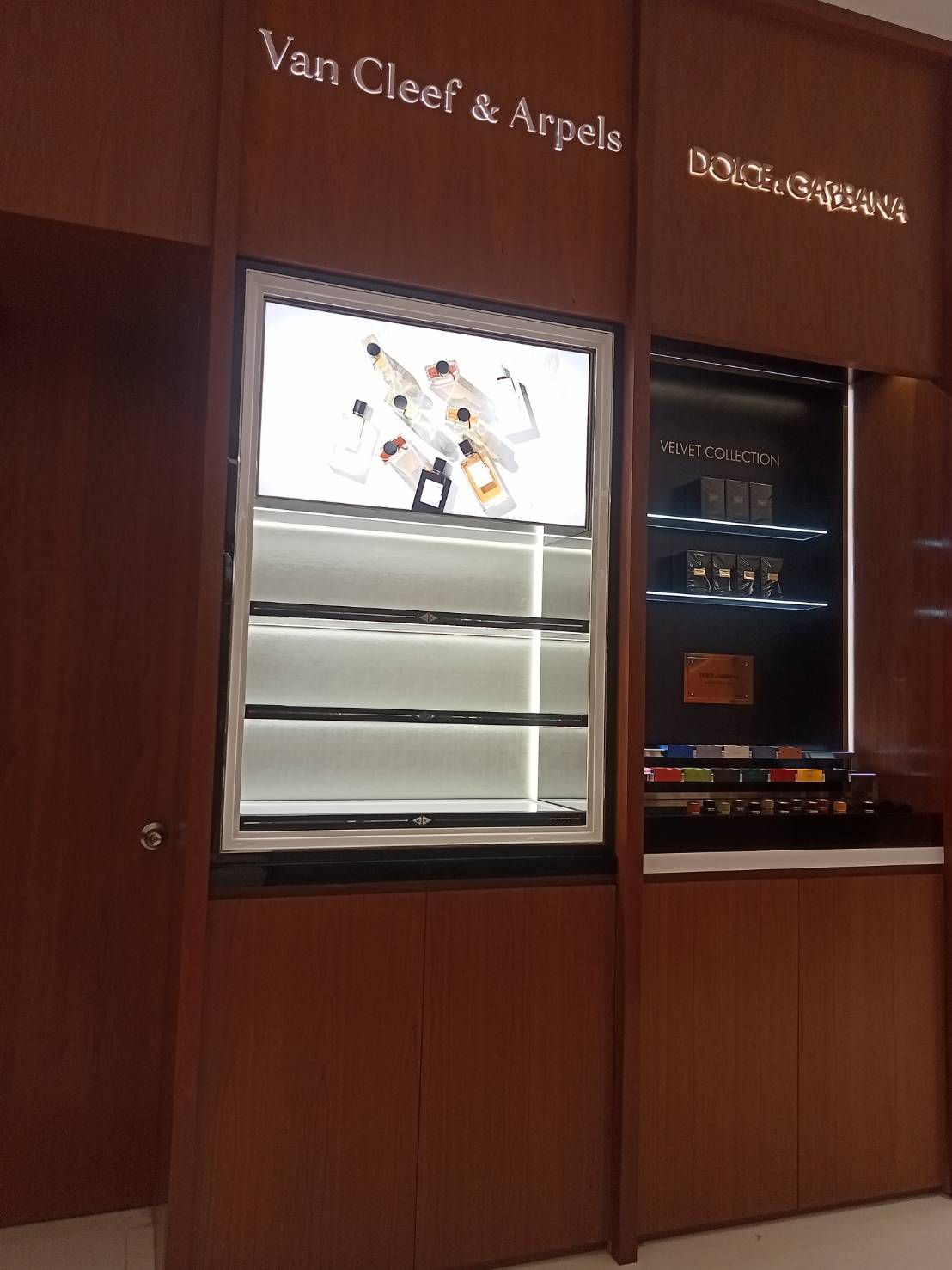 Backlit fragrance lightbox at Central Chidlom